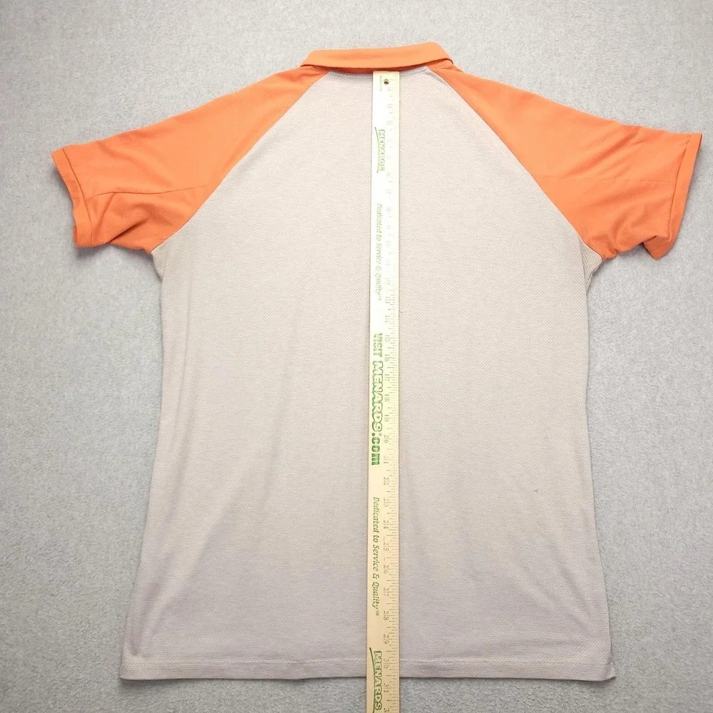 Nike Golf Dri-FIT Polo Shirt Mens Large Gray Orange Golf Performance Stretch Top
